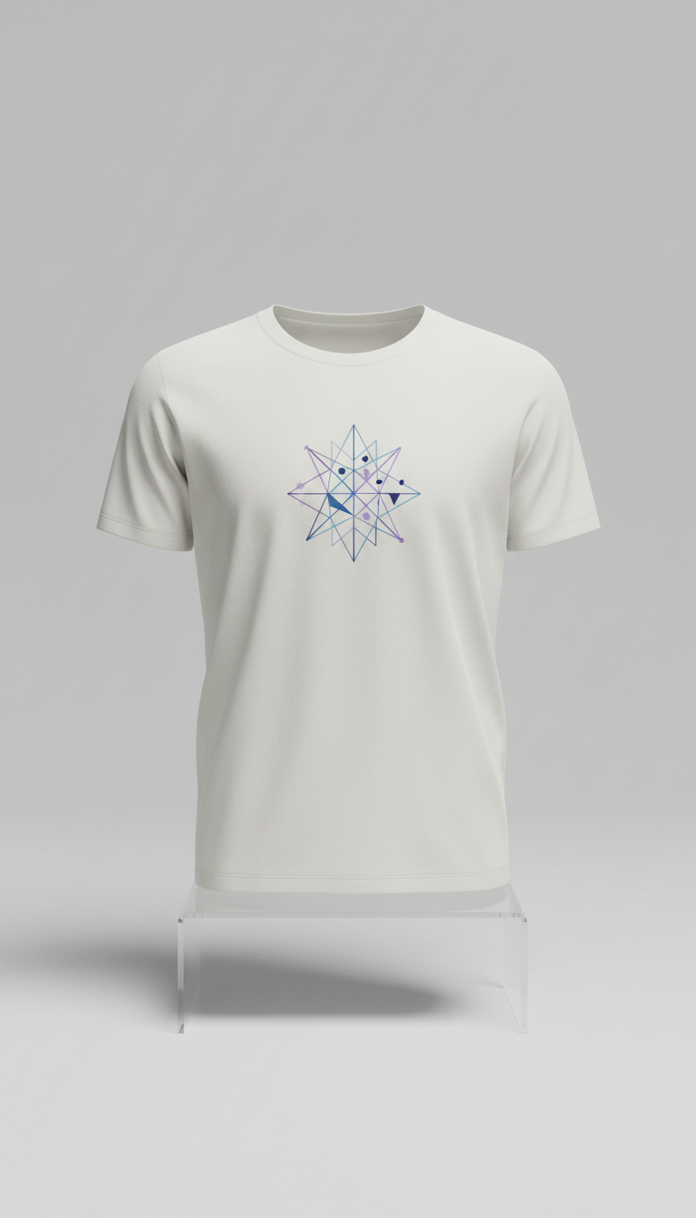 Minimalist Tee With Star Embroidery
